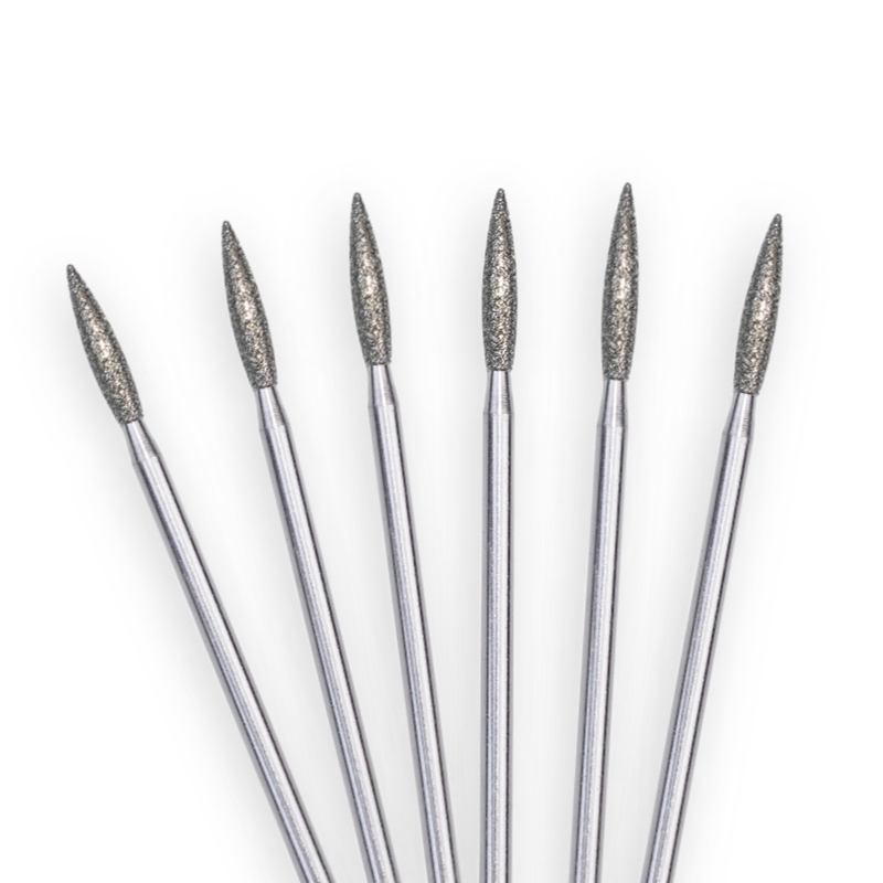Wearable diamond electroplate burs for metal inner crown and porcelain tooth denture dental lab technician use