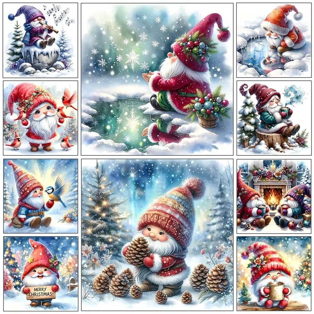 New Diamond Painting 5d Full Diamond Diy Handmade Christmas Snowman Living Room Entrance Decoration Painting