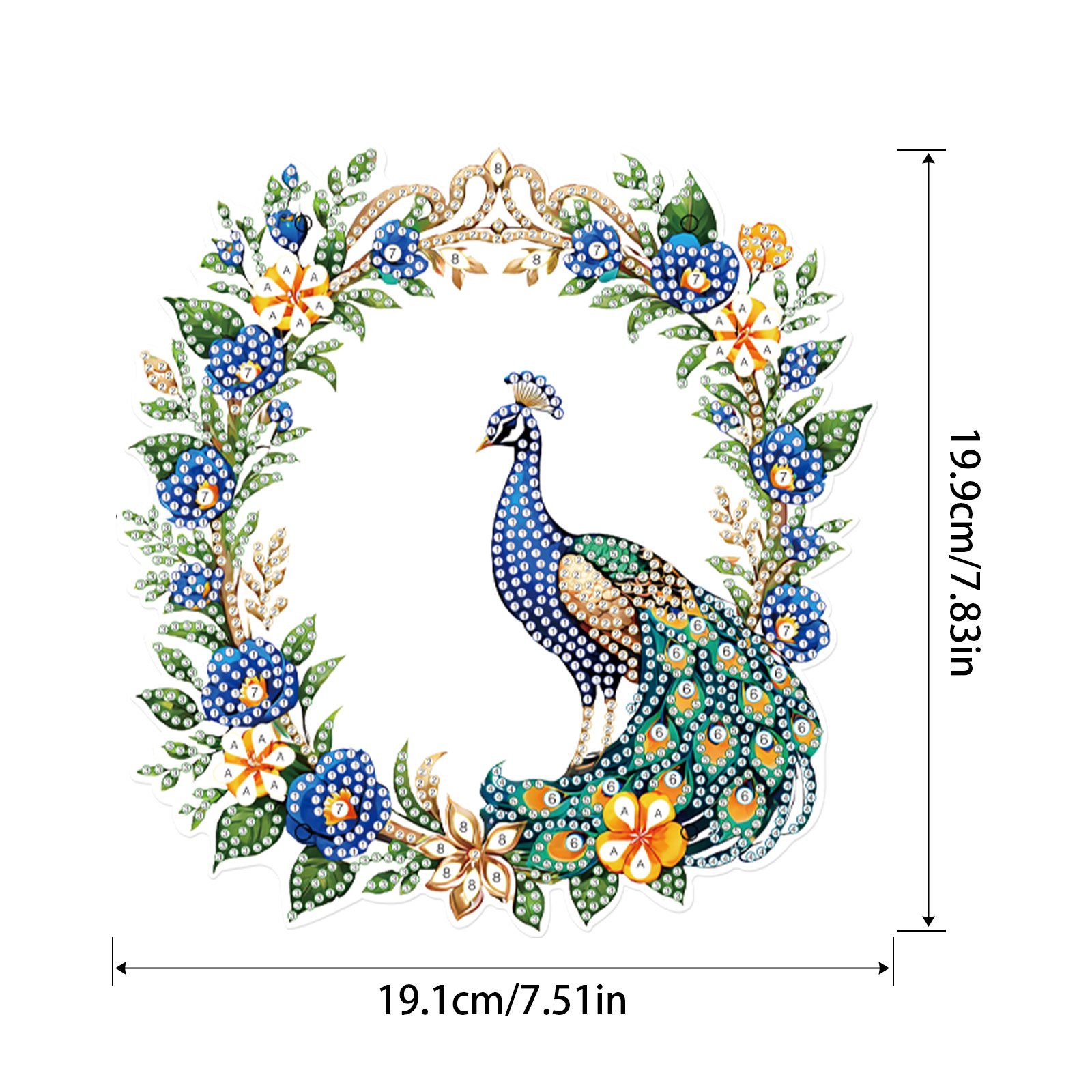 Flower Peacock Diamond Painting Mirror Frame 5D DIY Craft Diamond Art Fashion Accessories