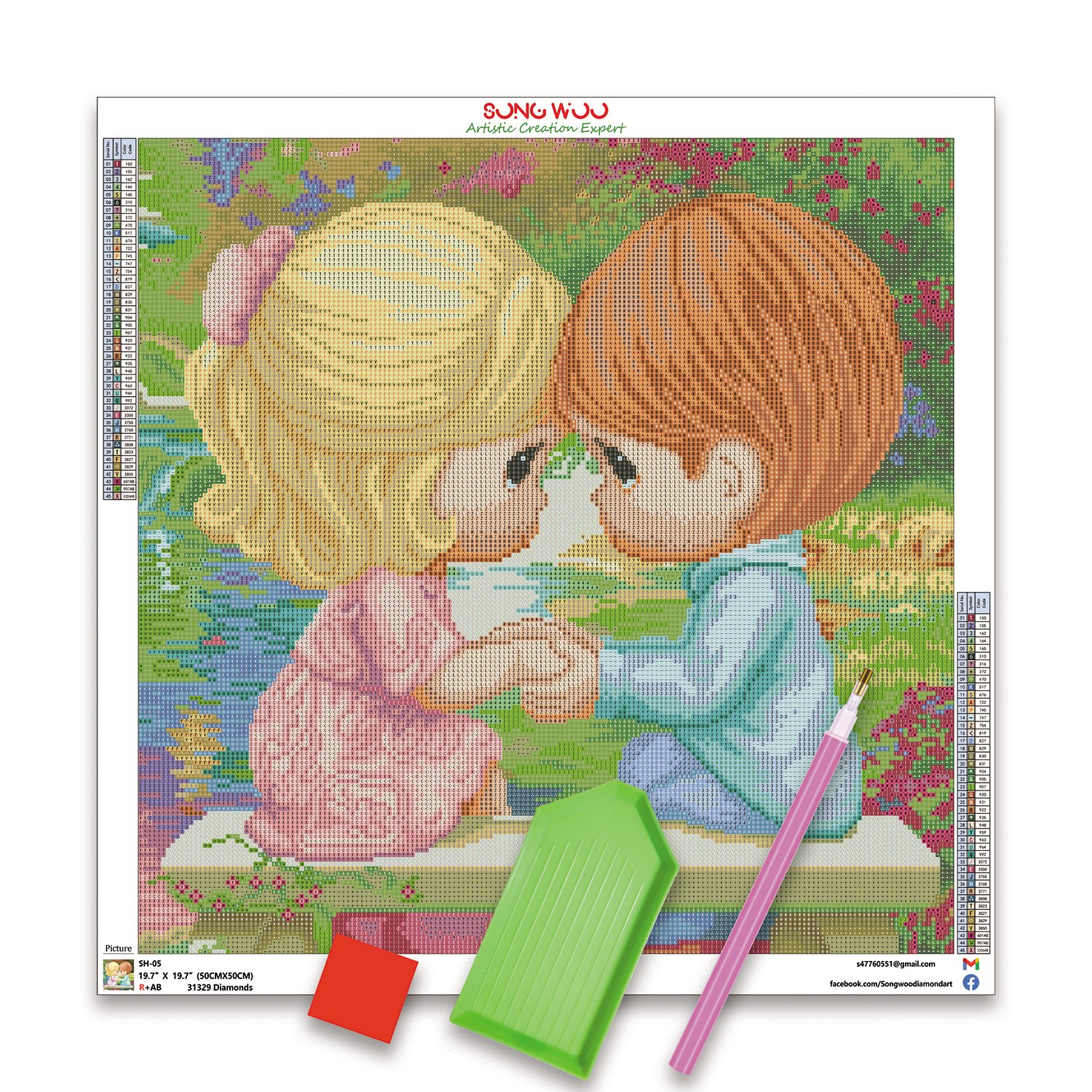 SONGWOO Wholesale Hot Sale Portrait Diamond Embroidery Crystal Rhinestone Couple Hug Diamond Painting Crafts