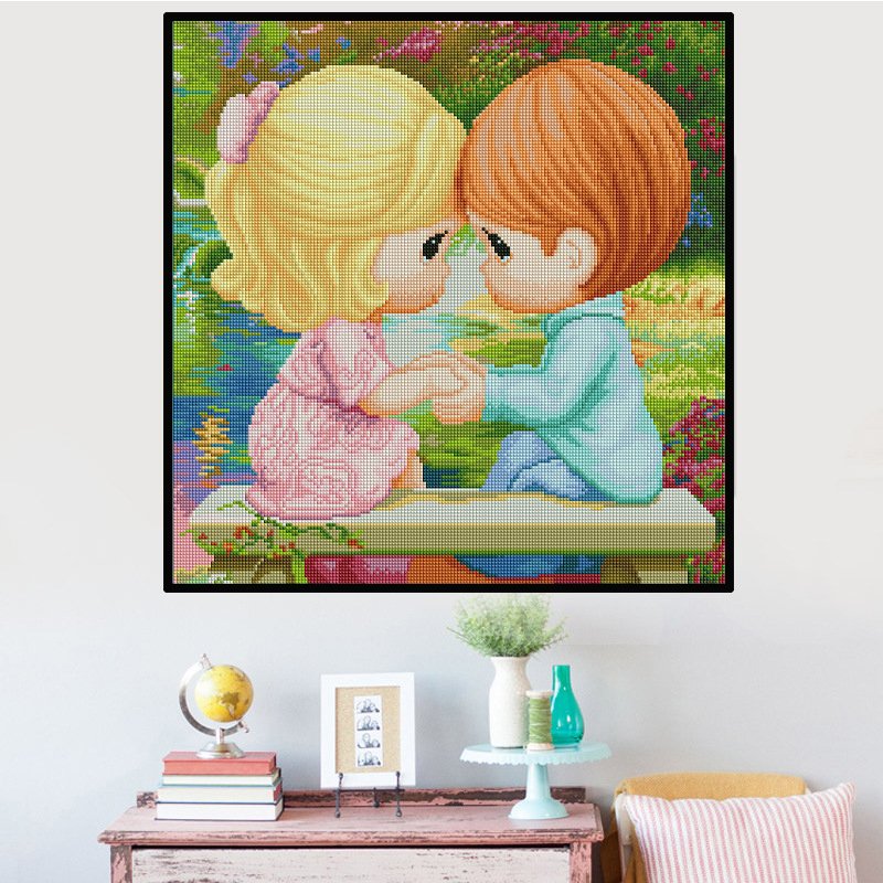 SONGWOO Wholesale Hot Sale Portrait Diamond Embroidery Crystal Rhinestone Couple Hug Diamond Painting Crafts