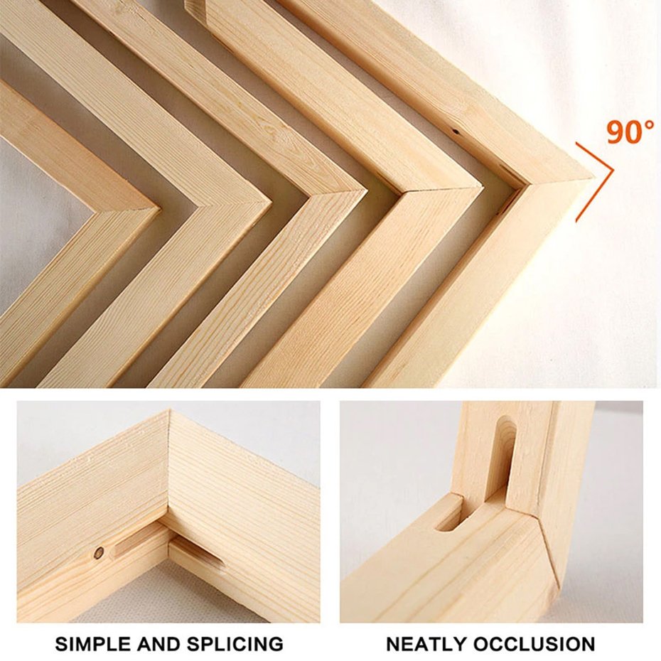 DIY Stretch Canvas Frame Wood Strips for Diamond Oil Painting Gallery Wall Art