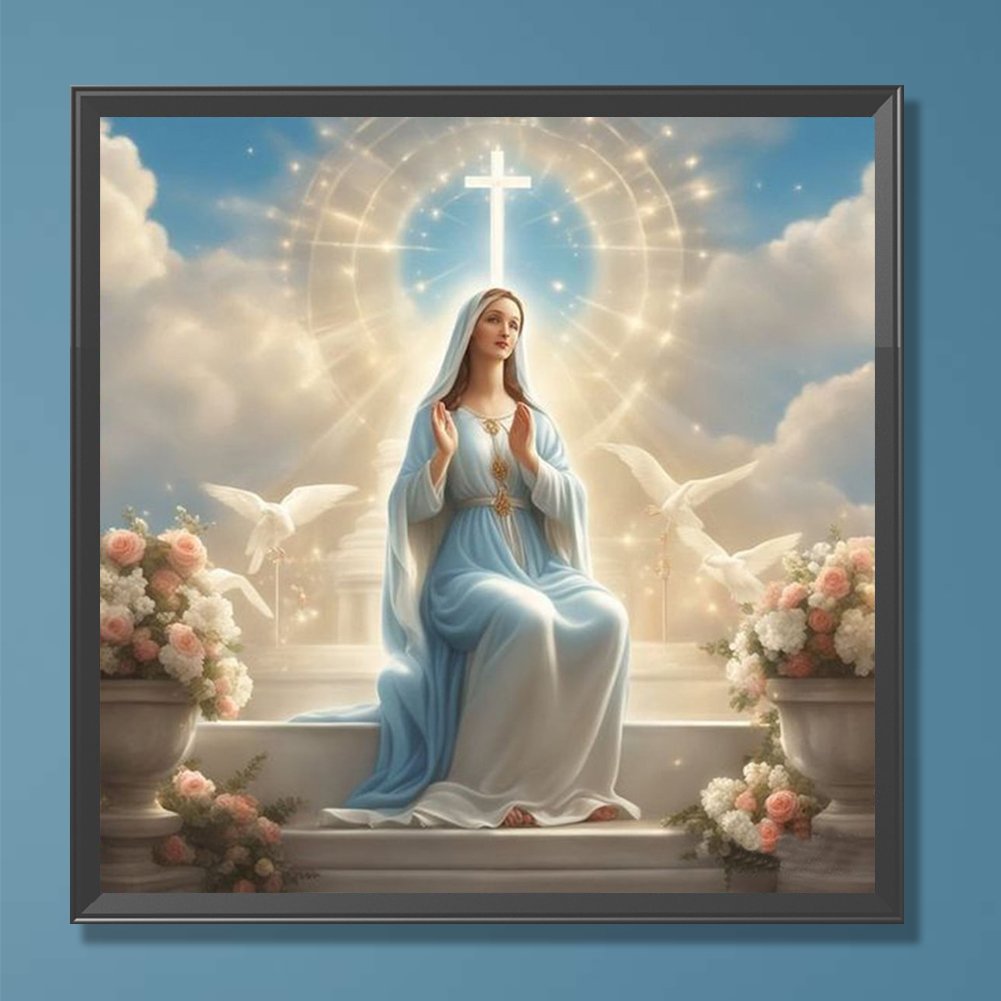 DIY 5D Diamond Painting Art Craft 40*40cm 15.8in Frameless Suit Mary Pattern Full Diamond Embroidery Cross Stitch Picture Wall