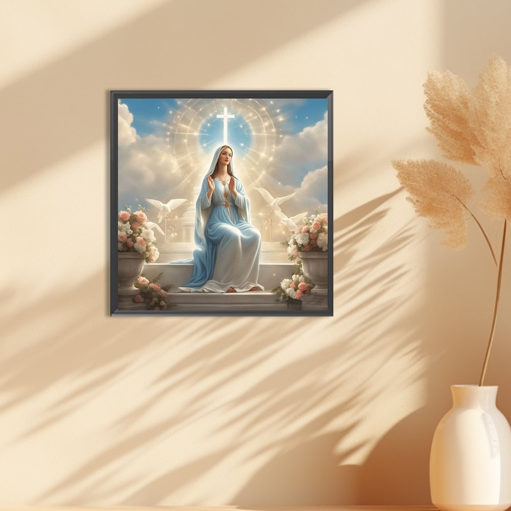DIY 5D Diamond Painting Art Craft 40*40cm 15.8in Frameless Suit Mary Pattern Full Diamond Embroidery Cross Stitch Picture Wall