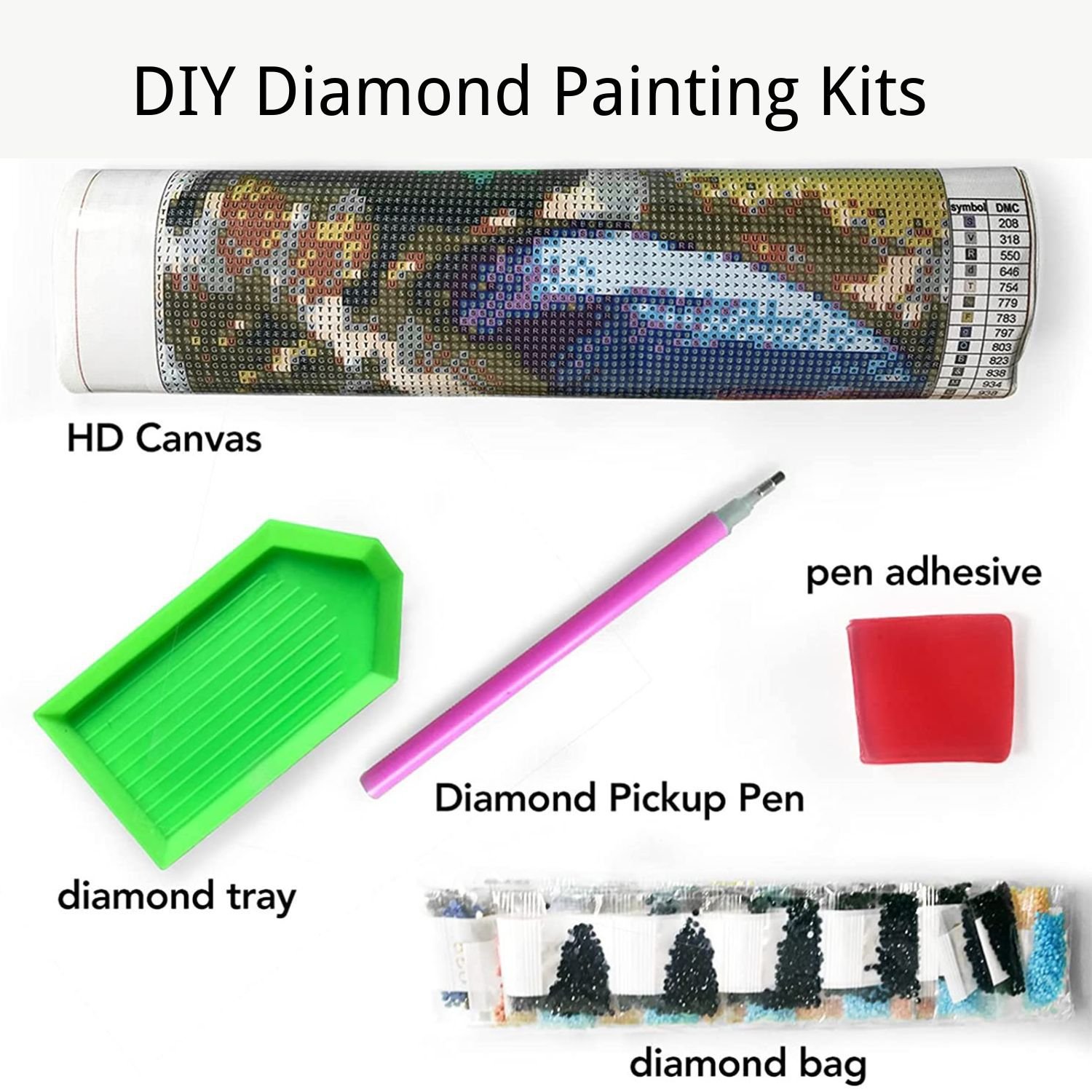 Gemstone Art Painting Kit Craft DIY Full Drills Diamond Digital Painting Kit for Adults Diamond Art for Home Decor