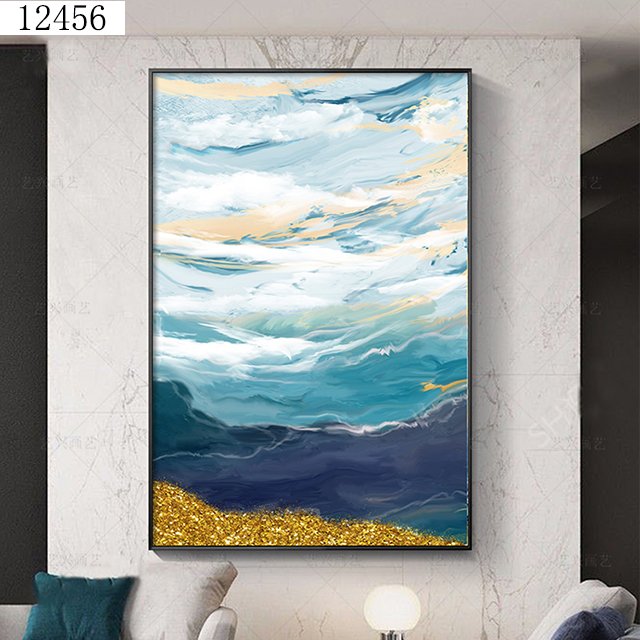 Abstract entrance decoration painting light luxury entrance hallway mural simple and atmospheric hanging painting
