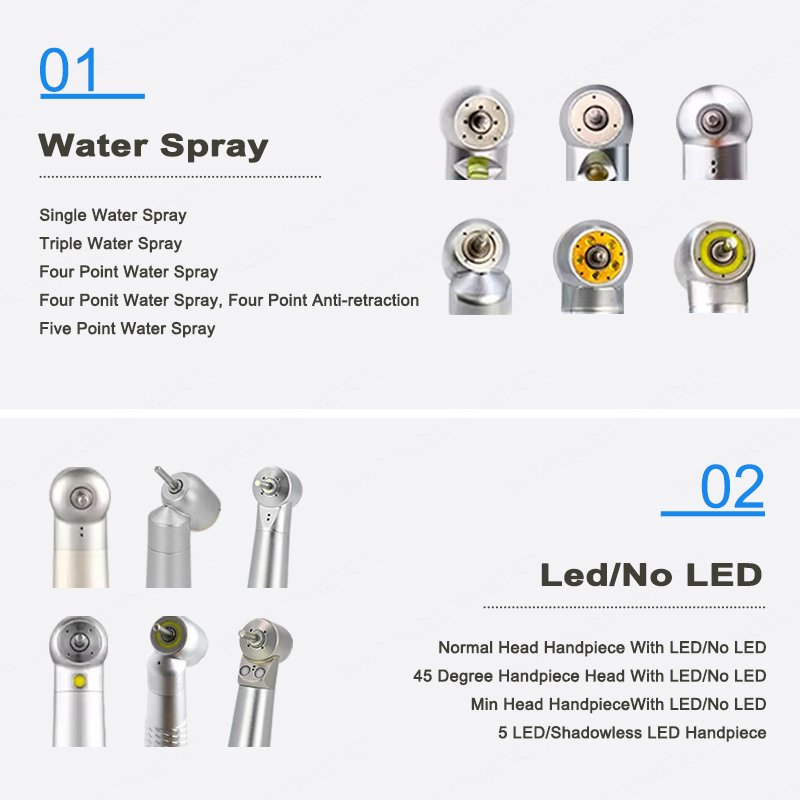 4 Holes Push Button Triple Water Spray Led Dental Handpiece Ex-203c Air Turbine E Generator High Speed Dental Panamax Handpiece