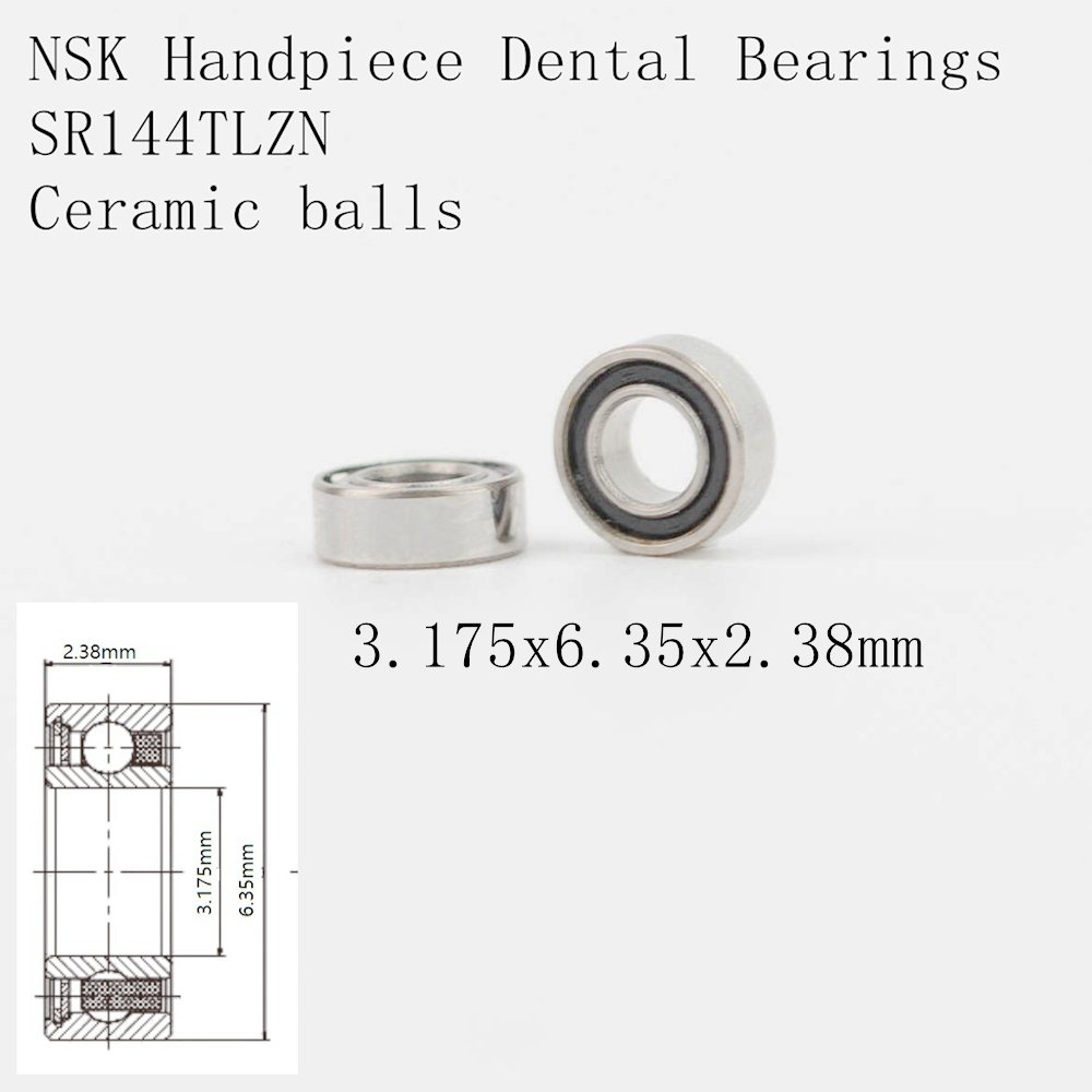 High Speed Handpiece Turbine Ceramic Dental Bearings RUCA SR144TLZN 3.175x6.35x2.38mm Dental Chair Accessories Ceramic Balls