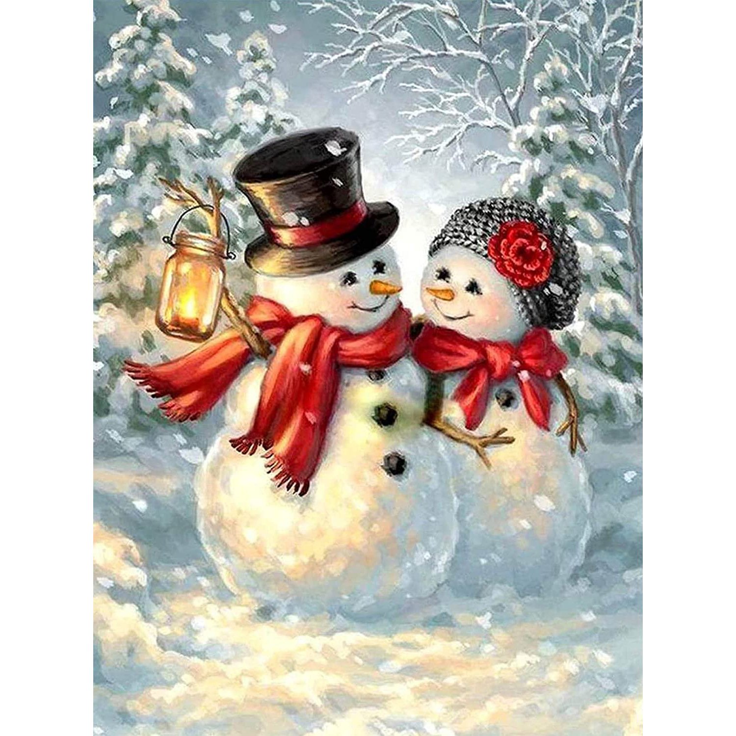 Christmas Snowman Embroidery Cross Stitch Rhinestones Mosaic Bead Needlework Full Square Drill Diamond Painting Home Decor Art