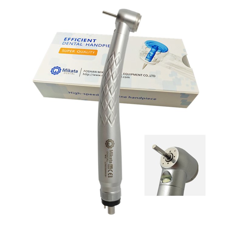 Original Mikata handpiece M-E apple Clinic Used Four spray Stainless body turbine LED high speed dental handpiece