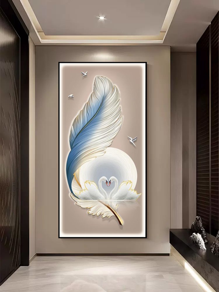 custom modern 5d diamond crystal porcelain painting with led ligtj for porch living room decoration