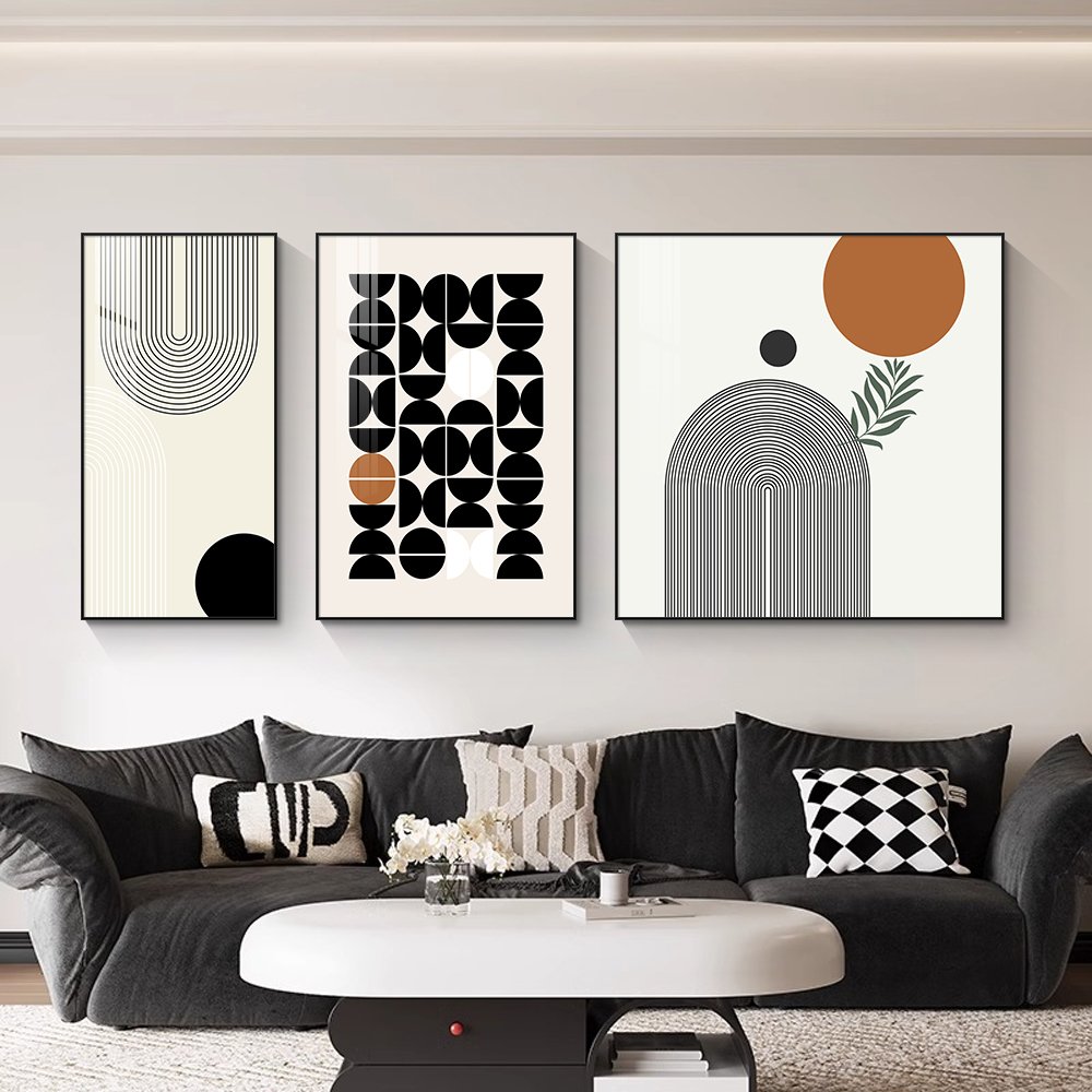 Nordic modern abstract picture interior decoration Bohemian canvas wall art set of 3 suitable for the living room