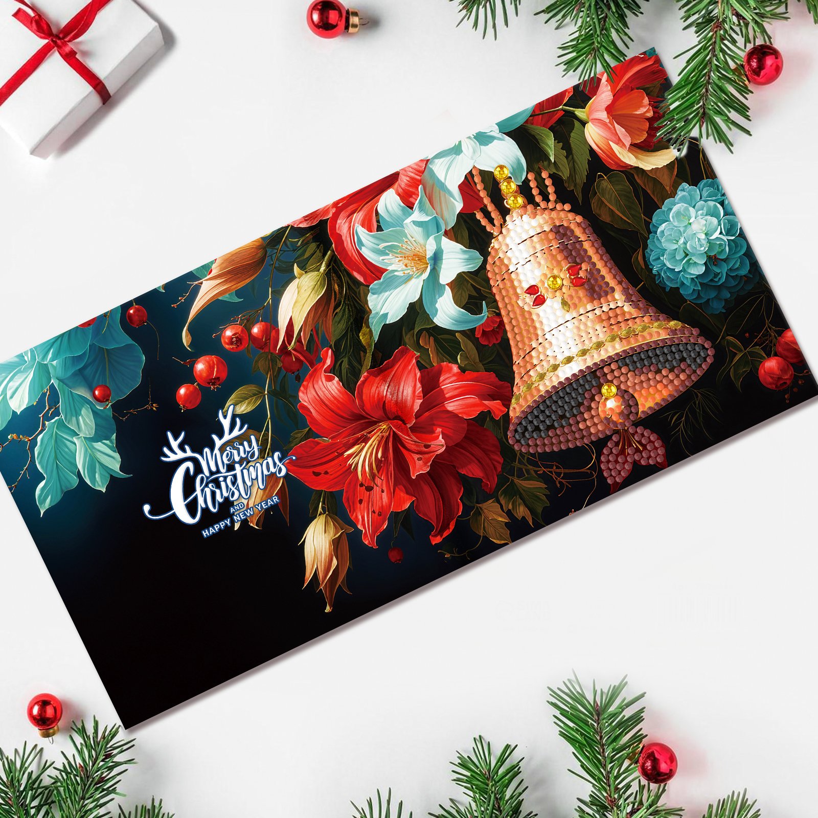 12PCS Christmas Birthday Festival Supplies Creative Vintage DIY Diamond Painting Greeting Card Paper