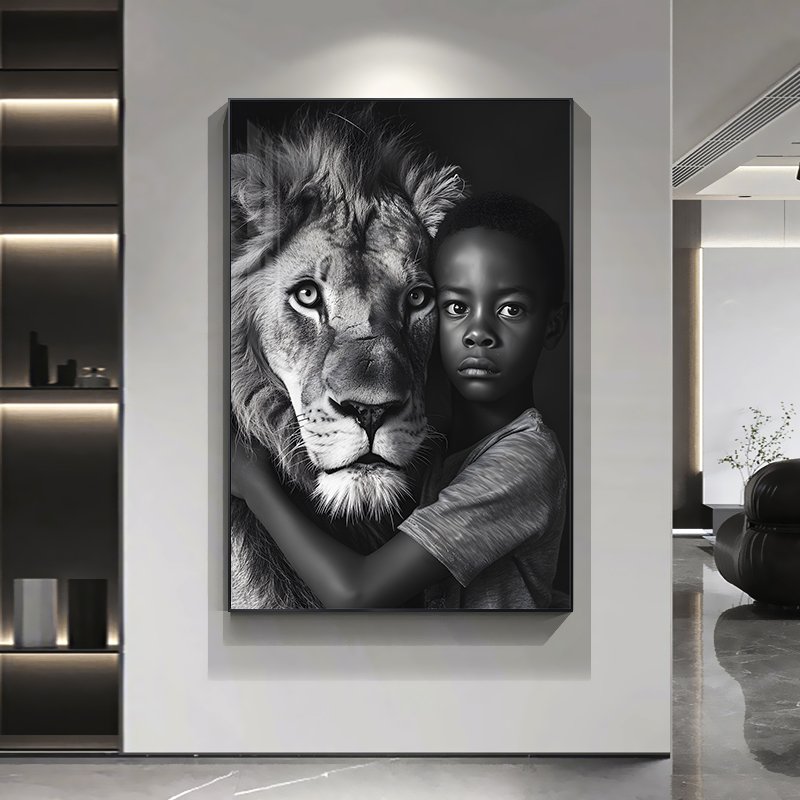 Animal black and white photography African art decoration painting wall decoration Painting Modern Home Living Room Decor Framed