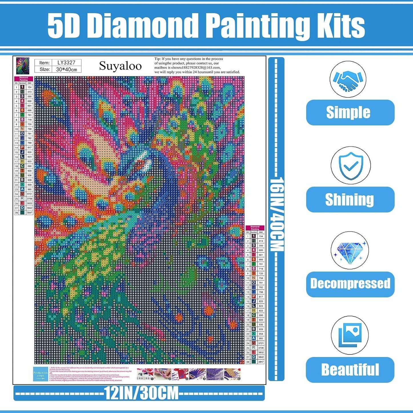 Custom 5D Diamond Painting Kits for Adults and Kids Beginner DIY Animal round Full Drill Mosaic Painting for home Wall Decor