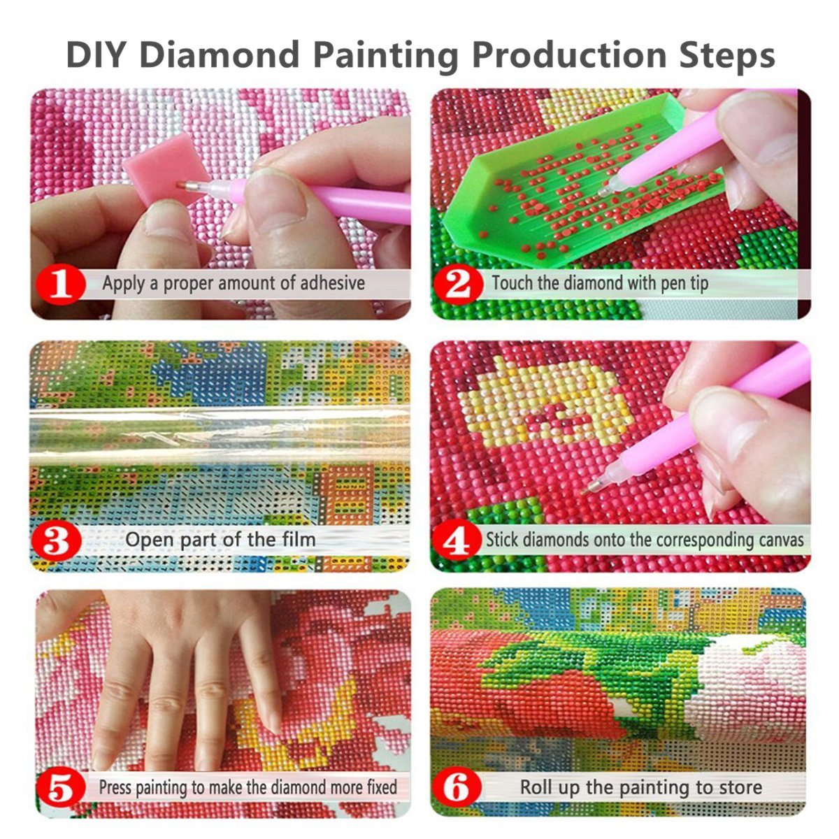 5D DIY Diamond Painting Diamond peony flower Cross Embroidered Home Wall Diamond Painting