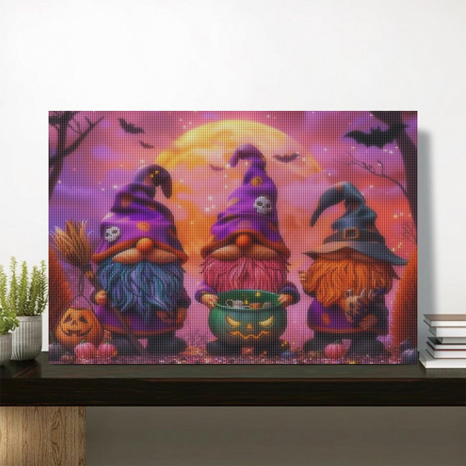 CHENISTORY Halloween 5d Diamond Painting Rhinestone Pictures Diamond Mosaic Full Round Embroidery Cross Stitch Gifts