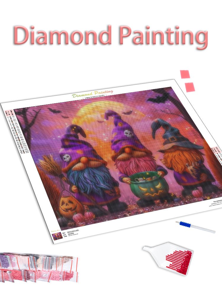 CHENISTORY Halloween 5d Diamond Painting Rhinestone Pictures Diamond Mosaic Full Round Embroidery Cross Stitch Gifts