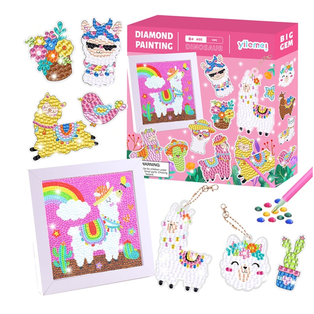 2024 New Arrival Kids Diamond Painting 5d Cartoon Diy Diamond Painting Sticker Dot Diamond Key Chain Photo Frame Set