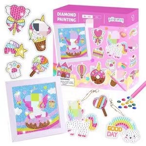 2024 New Arrival Kids Diamond Painting 5d Cartoon Diy Diamond Painting Sticker Dot Diamond Key Chain Photo Frame Set