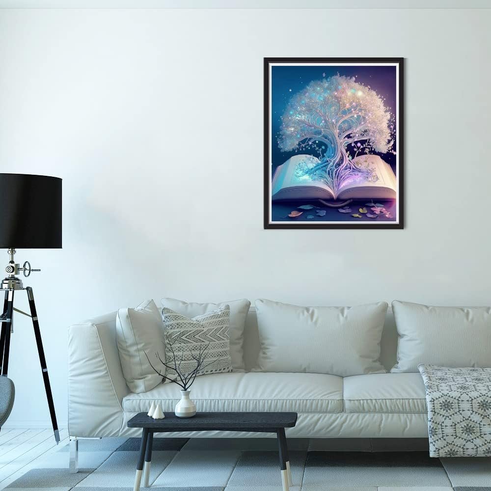 Beautiful Life Tree Diamond Painting White Three Dimensional Tree Diamond Painting Book Tree Sticking Diamond Painting 30*40cm