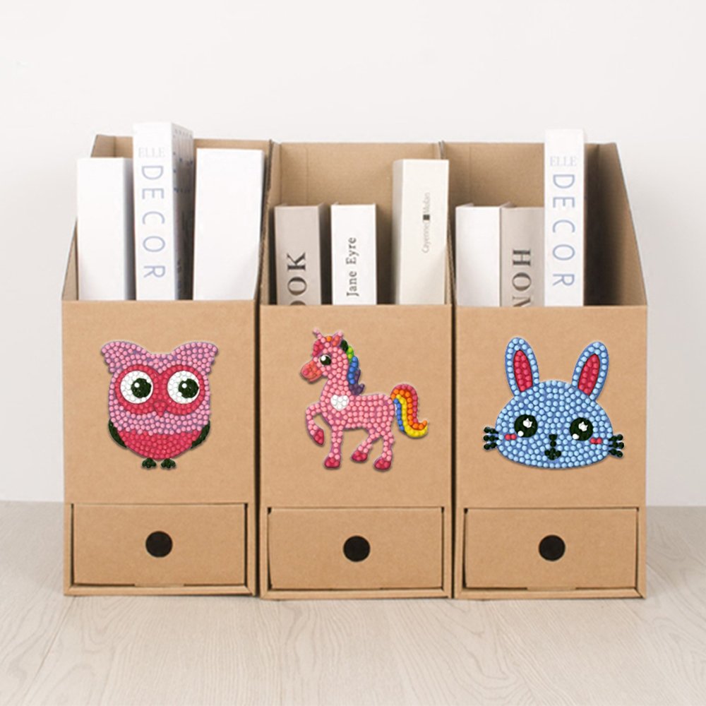 Animal Diamond Painting Stickers Mosaic Diy Sticker Diamond Painting Dinosaur Owl Cartoon Stickers for Notebooks Cups Decor