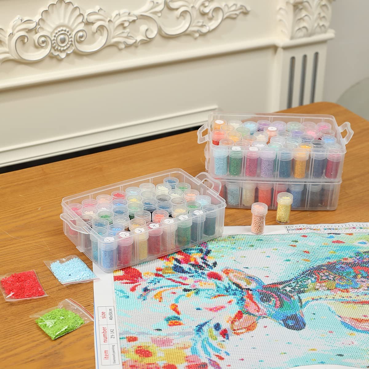 Manufacturer Direct Sales Round Transparent Plastic Diamond Painting Storage Box Rice Beads Jewelry Storage Bin Bottle Storage