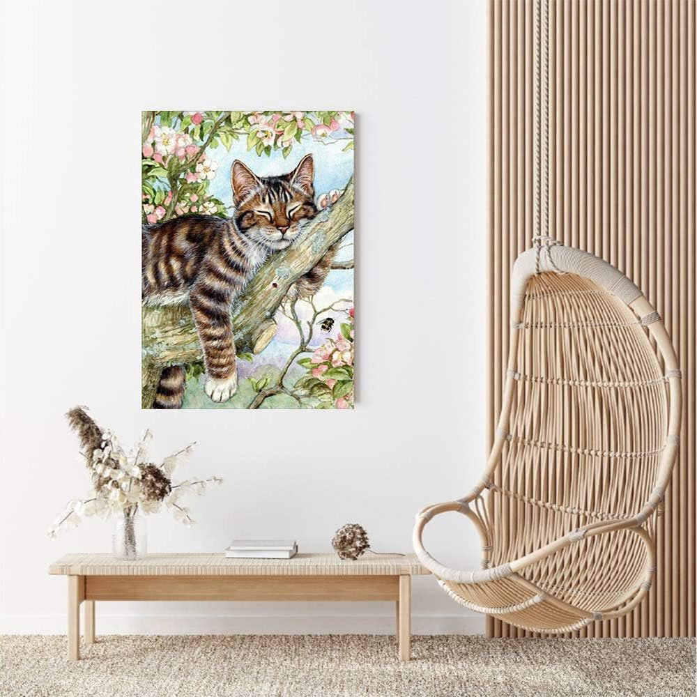 Diamond Art Painting Cartoon Lazy Cat Resting 5d Diamond Mosaic Painting Kit Interior Decoration Crafts paintings and wall arts