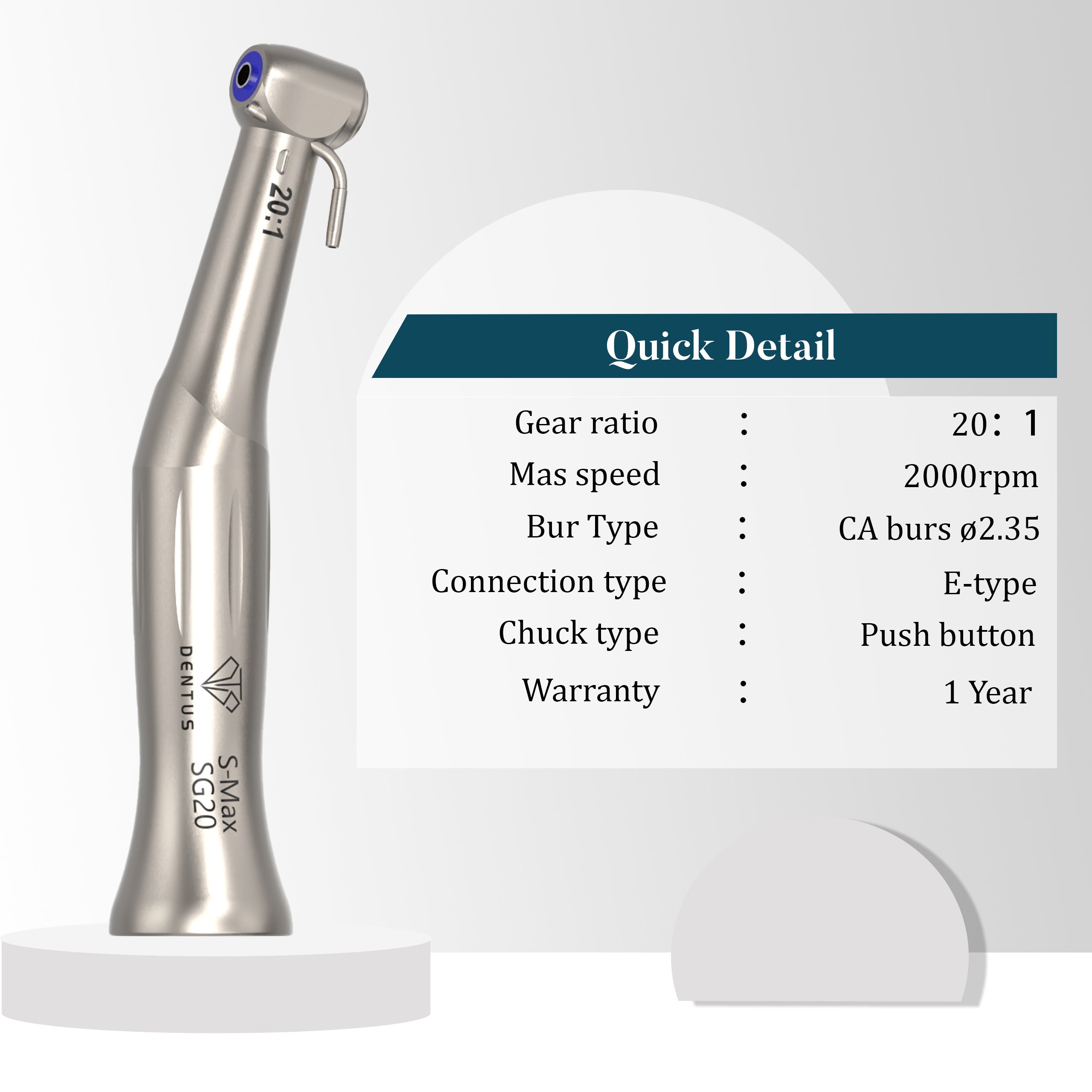 S Max Sg20 Dental Surgery Implant Handpiece 20:1 Reduction Contra Angle Dental Slow Speed Handpiece Dental Equipments