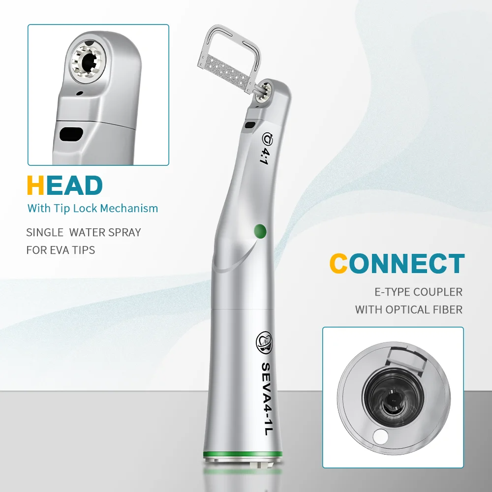 Dental Orthodontic Contra Angle Optic Handpiece 4:1 Low Speed Vertical Interproximal Enamel Stripping SEVA4-1L Smile Series