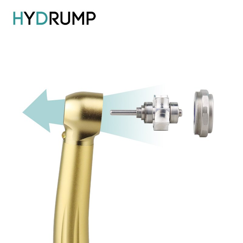 Dental air turbine golden led highspeed handpiece gold plating color 2/4 hole push button golden handpiece