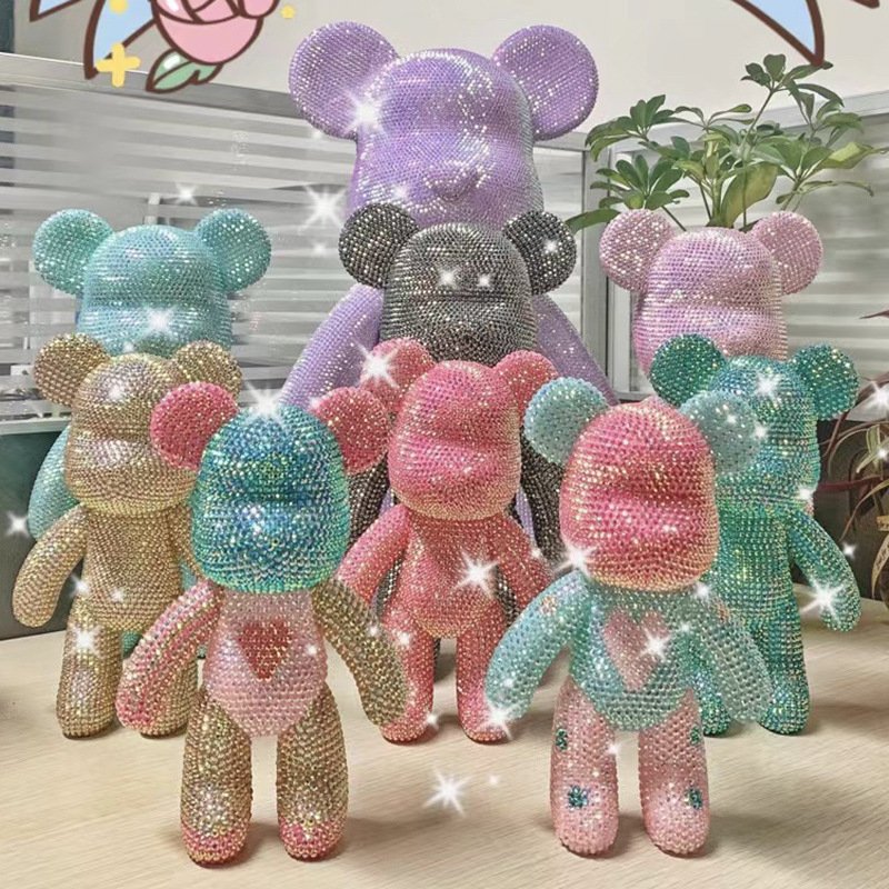 Creative Build A Bear DIY Diamond Painting Lovely Sticking Crystal Rhinestone Handmade Teddy Bear And Keychain