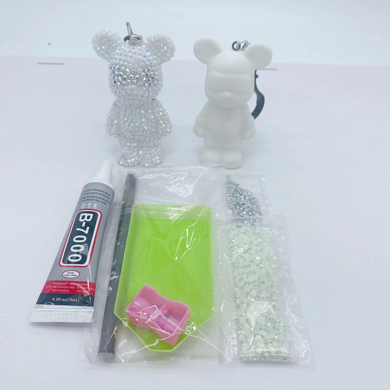 Creative Build A Bear DIY Diamond Painting Lovely Sticking Crystal Rhinestone Handmade Teddy Bear And Keychain