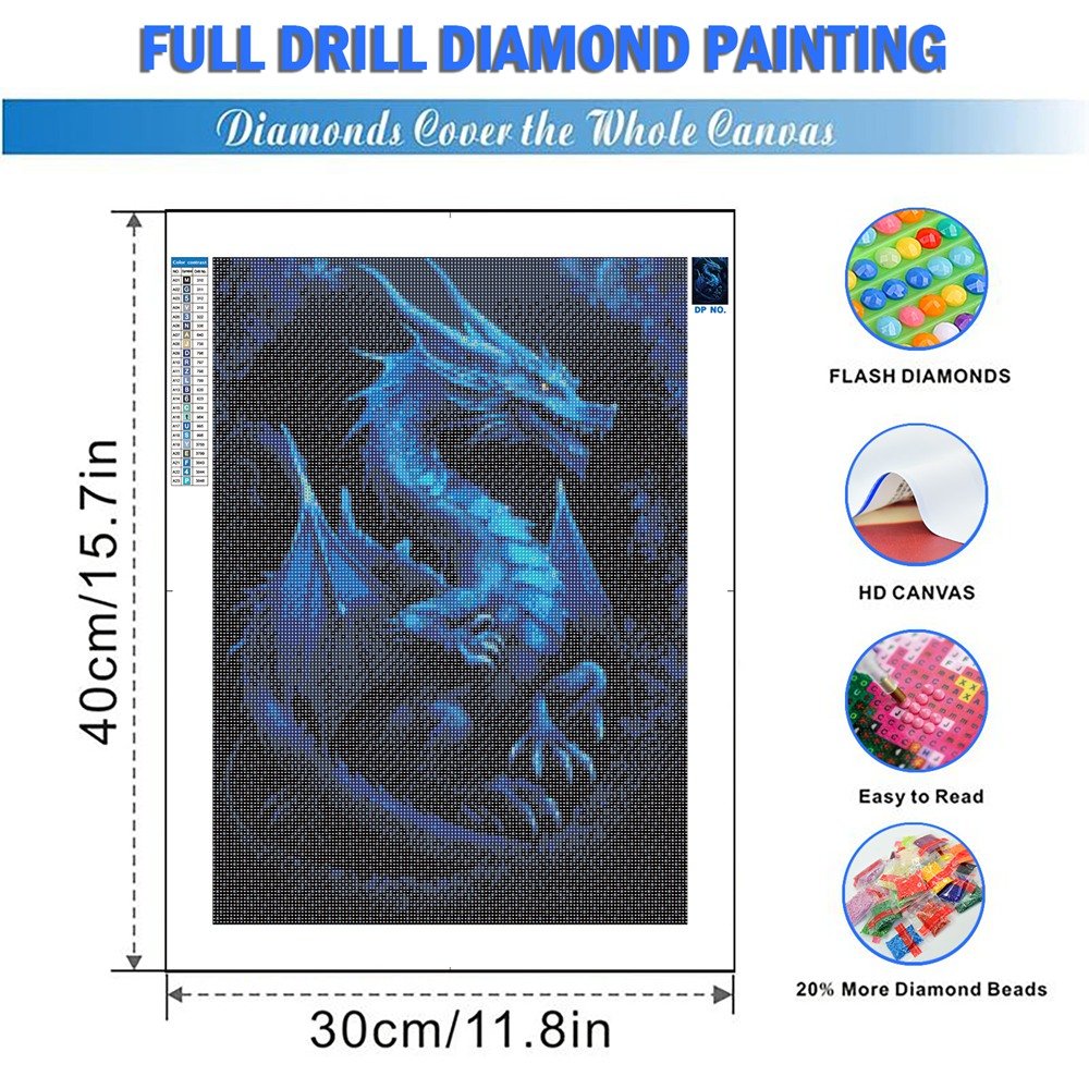 DIY Diamond Painting Dragon Rhinestones Animal Mosaic Pictures Full Round New Arrivals Handmade Home Decoration