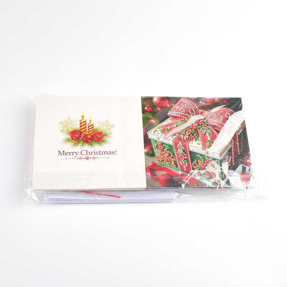 Factory Wholesale 12 Pieces Diamond Painting Greeting Card Christmas Series Gifts Snowman Santa Claus Handmade Postcards