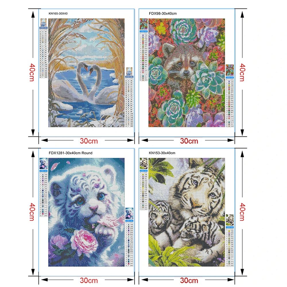 Diy Diamond Painting Full Round Resin Mosaic Animal Landscape 5d Diamond Art Painting Tool Kit Diamond Painting Set
