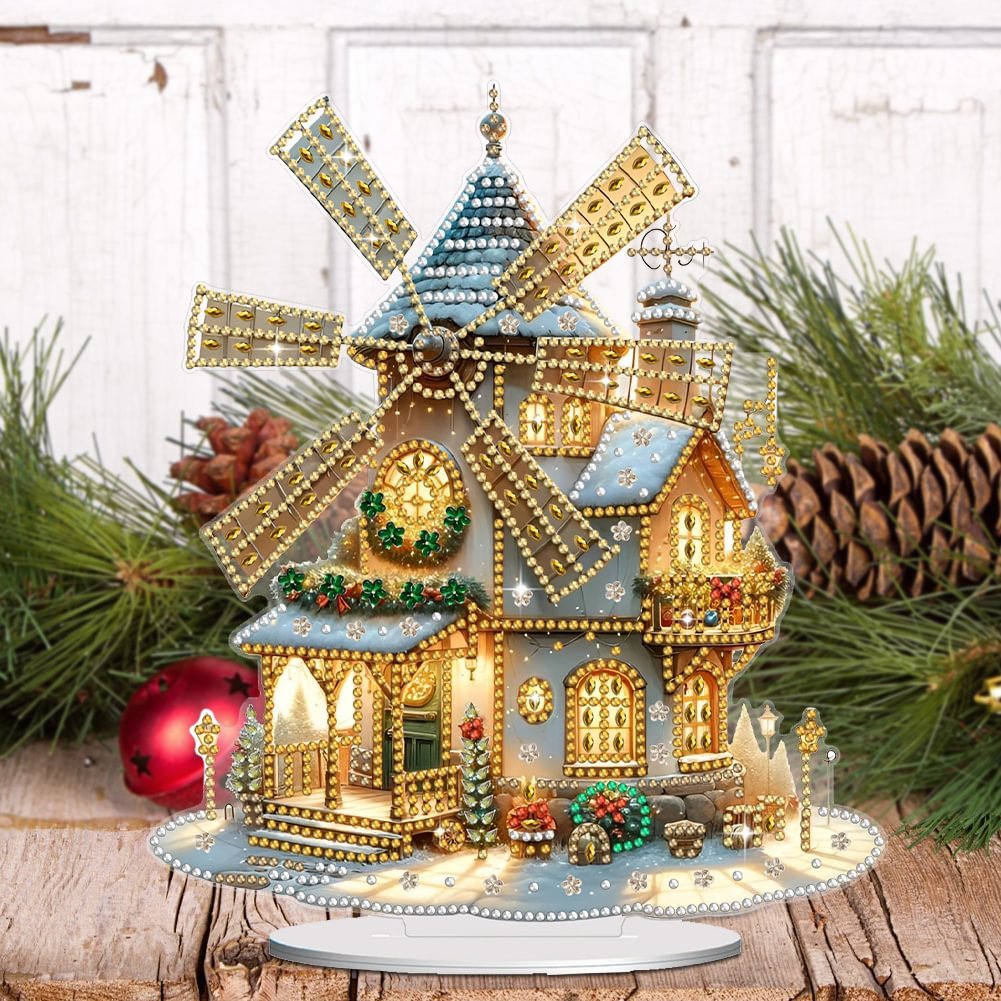 Diamond Painting Art Acrylic Winter Christmas House Table Craft