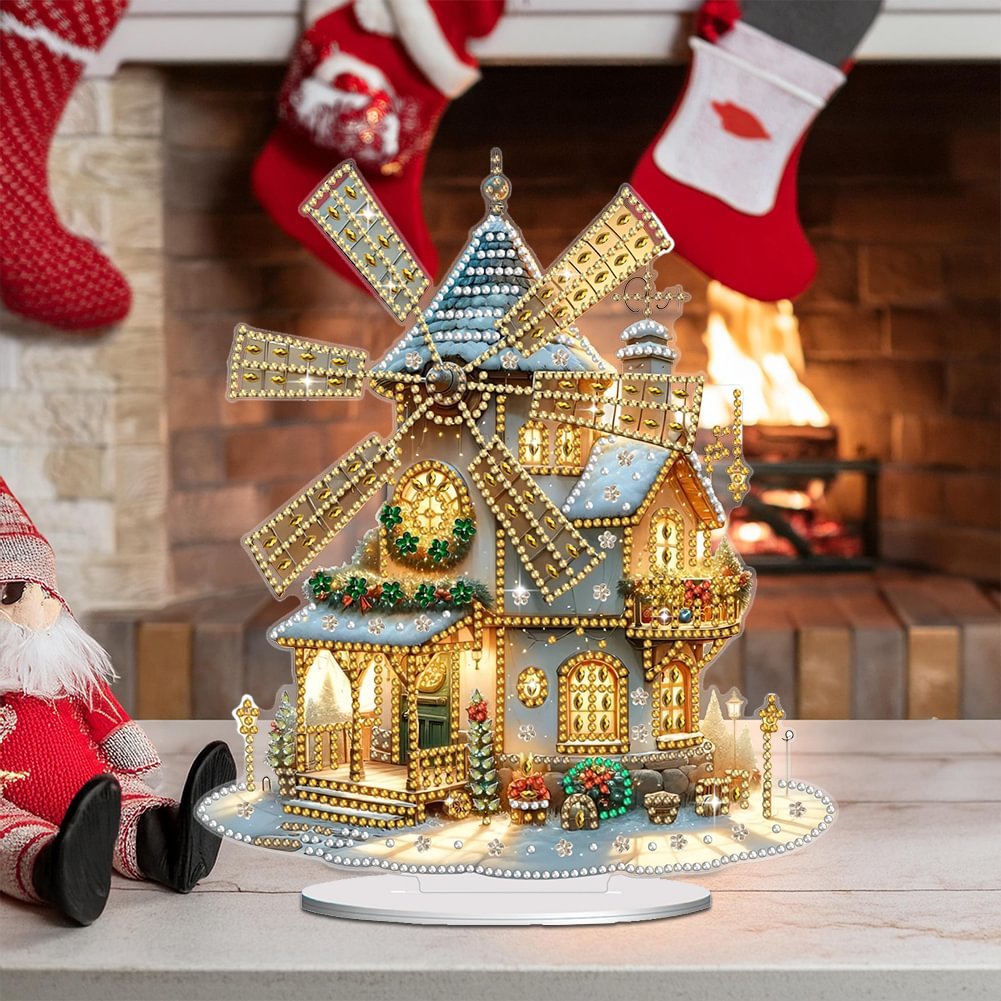Diamond Painting Art Acrylic Winter Christmas House Table Craft
