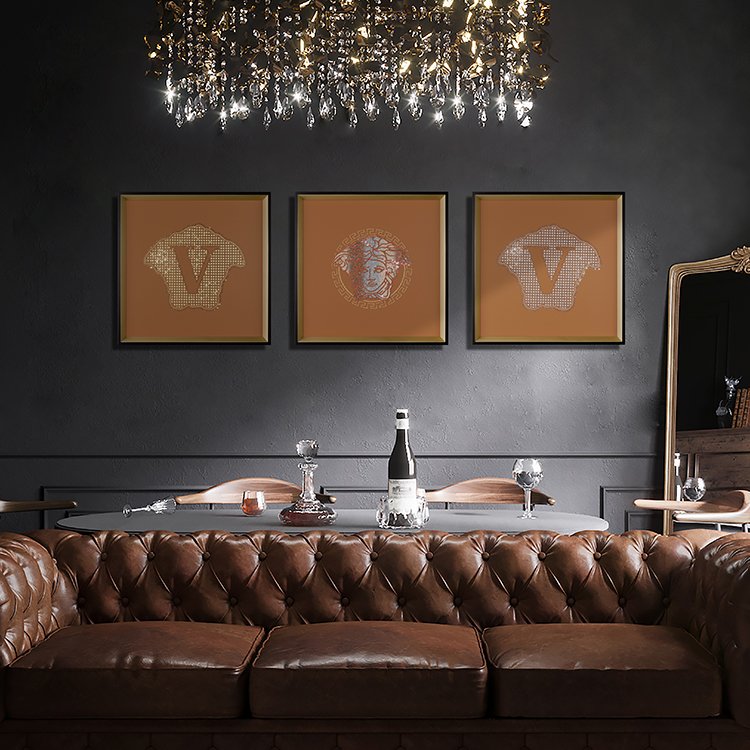 Home Decoration Wall art painting European style leather hot diamond decoration painting