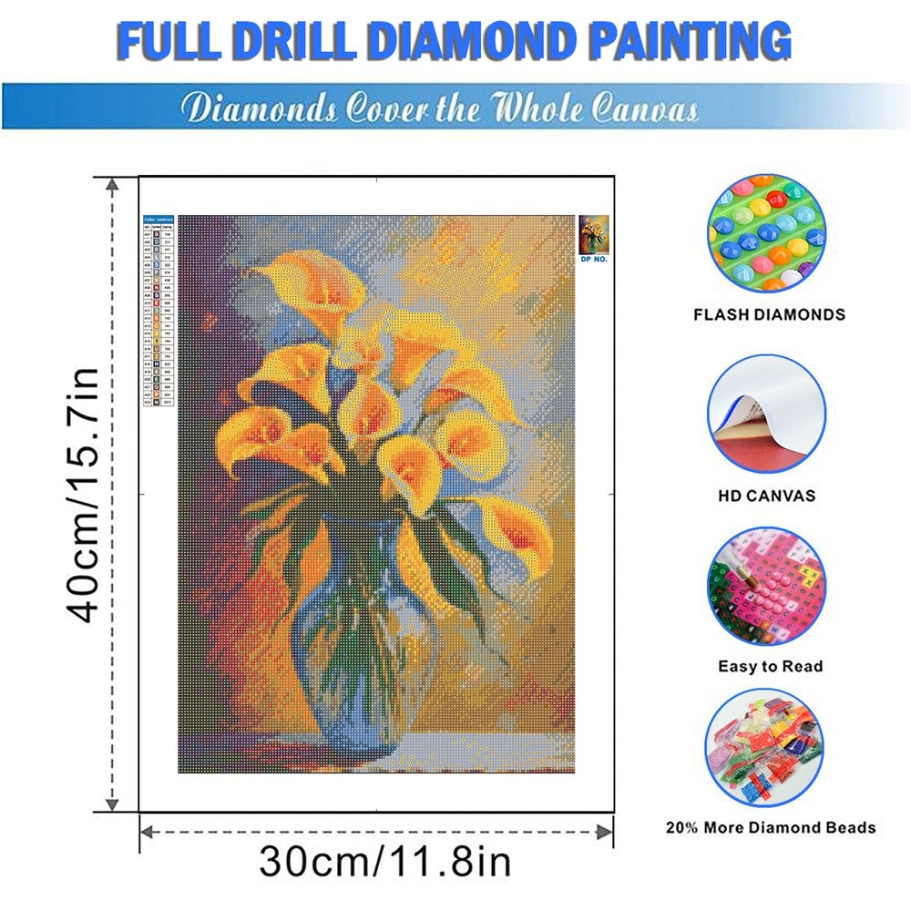 Flowers 5D DIY Diamond Painting Lily Tulip Full Diamond Embroidery Mosaic Kit Cross Stitch Handmade Rhinestone Home Decoration