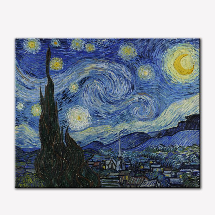 Starry night landscape vincent van gogh oil painting reproduction