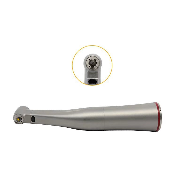 Dental 1:5 Low Speed Handpiece Increasing Contra Angle External Water Spray With Optic Fiber Red Ring