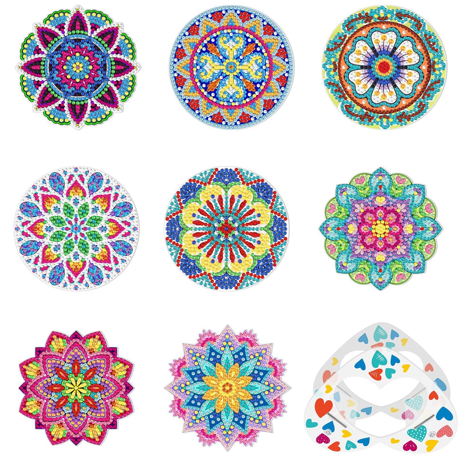 Custom rhinestones PVC diamond painting coasters With PVC stand 5D DIY Diamond Art Painting Kit Coasters