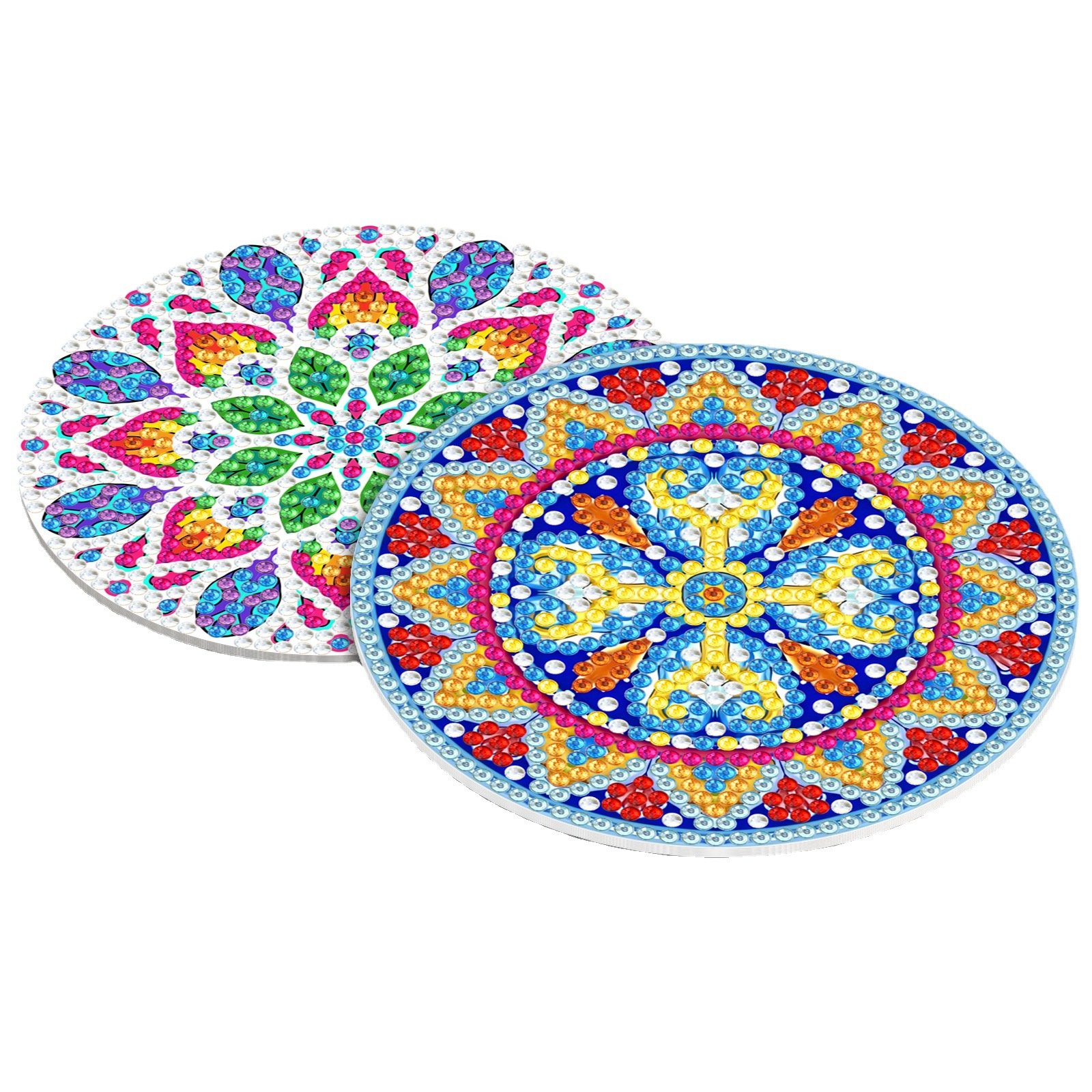 Custom rhinestones PVC diamond painting coasters With PVC stand 5D DIY Diamond Art Painting Kit Coasters