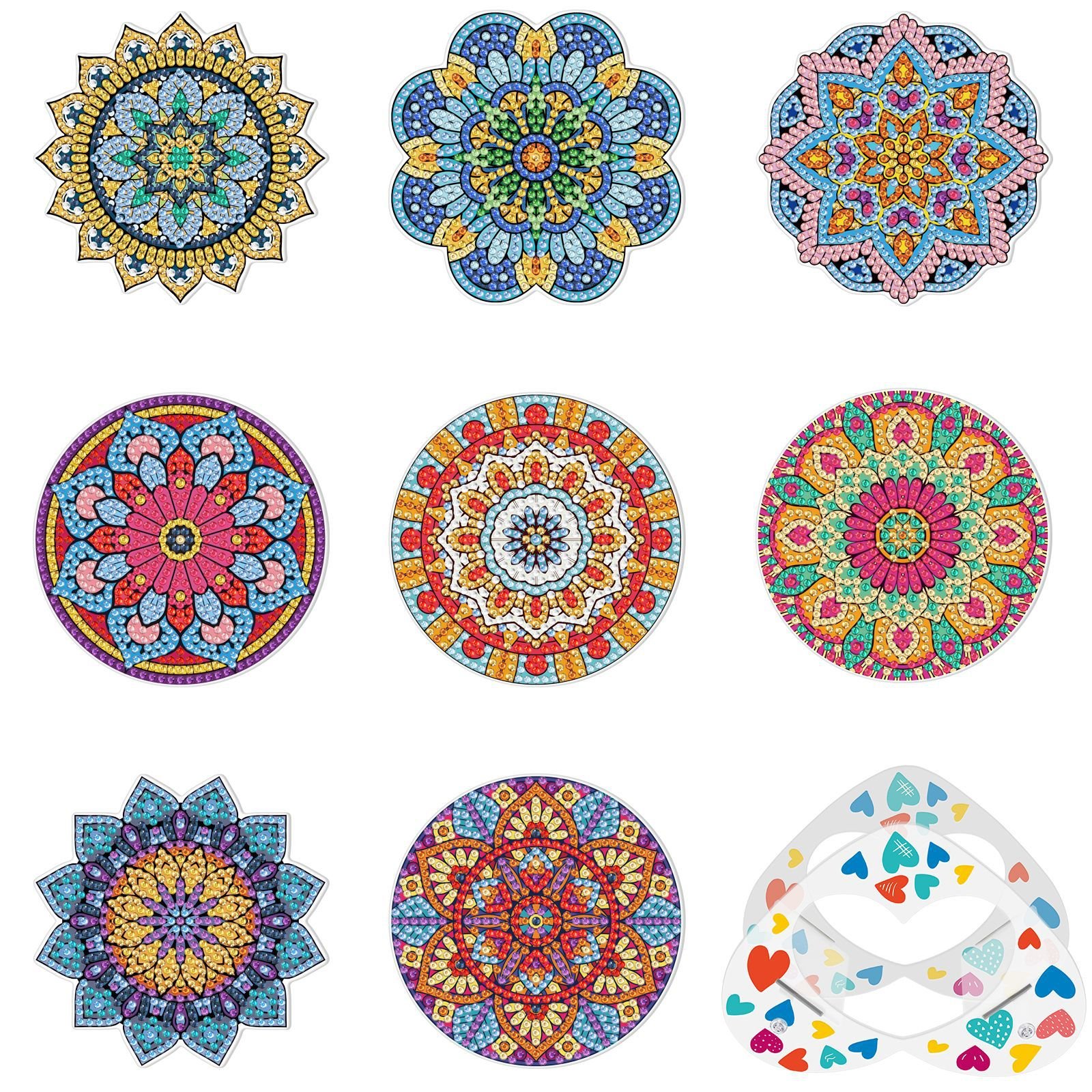Custom rhinestones PVC diamond painting coasters With PVC stand 5D DIY Diamond Art Painting Kit Coasters