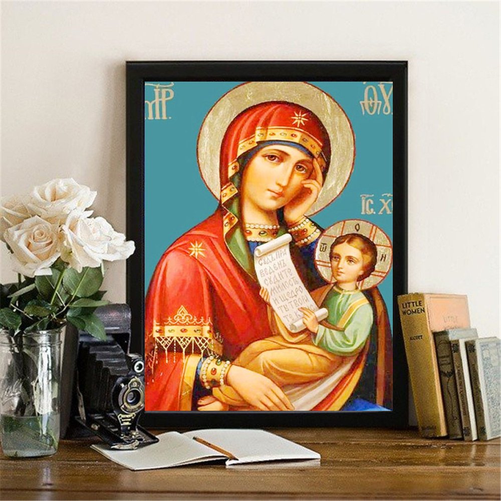 Diamond Painting 5D DIY Virgin Mary Diamond Embroidery Religion Full Drill Square Round Mosaic Arts and Crafts for Adults