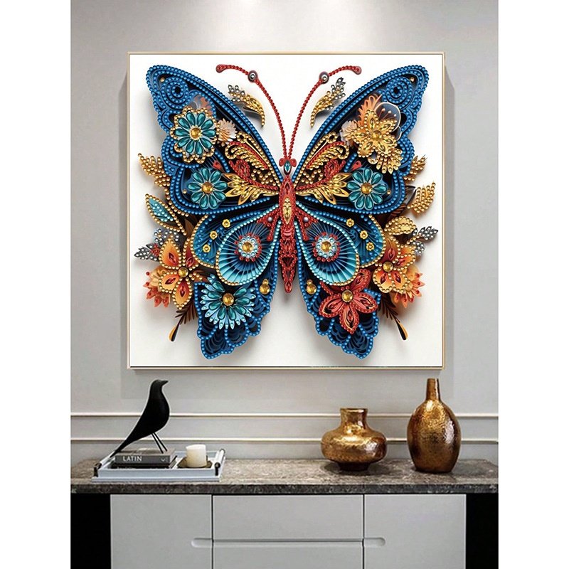 Exquisite Butterfly 30*30cm DIY Diamond Painting Special-Shaped Diamonds with Bright Cross-Border Hot Sale Animal Subject