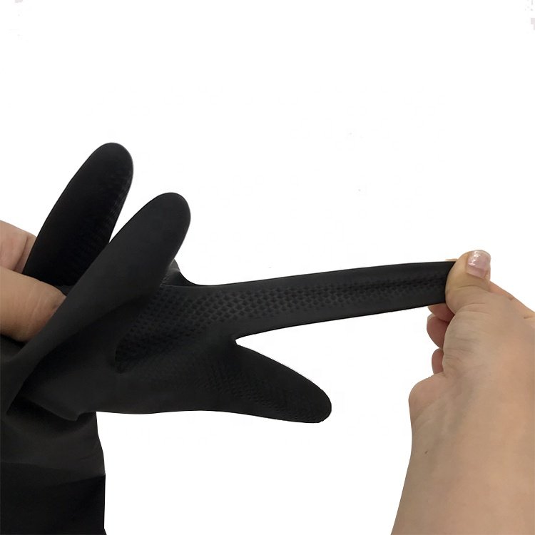 waterproof long sleeve 35/45/55/65 cm heavy duty rubber gloves for chemicals resistant with anti-slip labs