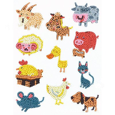 Paint with Diamonds by Numbers Kit Animals Flowers Diamond Painting Sticker Art Craft Set for Boys Girls Adult Beginners