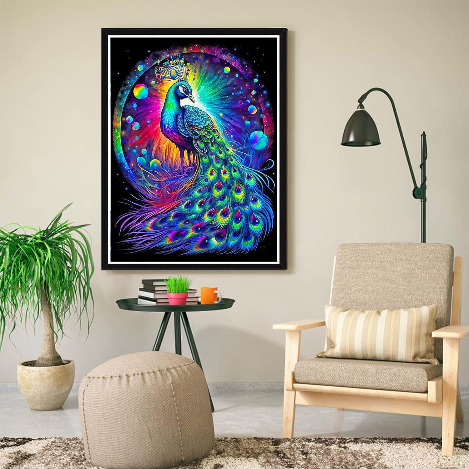 Drop Shipping cheap diamond painting children hand rhinestone painting diamond painting peacock